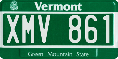 VT license plate XMV861