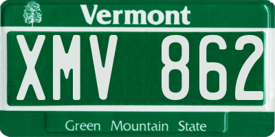 VT license plate XMV862