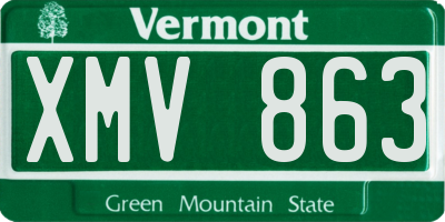 VT license plate XMV863