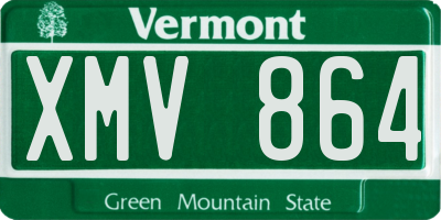 VT license plate XMV864