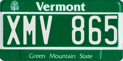 VT license plate XMV865