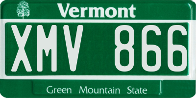 VT license plate XMV866