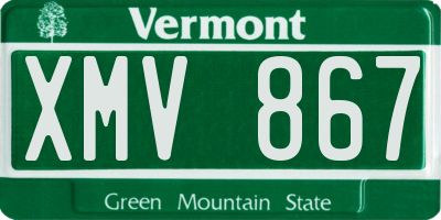 VT license plate XMV867