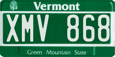 VT license plate XMV868