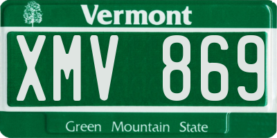 VT license plate XMV869