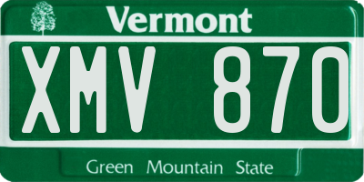 VT license plate XMV870