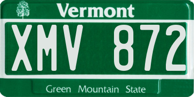 VT license plate XMV872