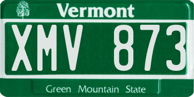 VT license plate XMV873