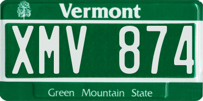 VT license plate XMV874