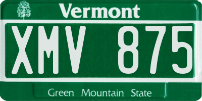 VT license plate XMV875
