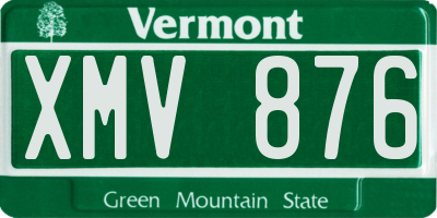 VT license plate XMV876