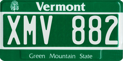 VT license plate XMV882