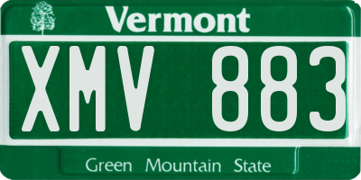 VT license plate XMV883
