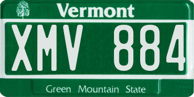 VT license plate XMV884