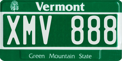 VT license plate XMV888
