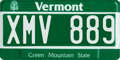 VT license plate XMV889