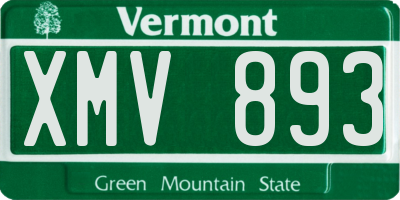 VT license plate XMV893