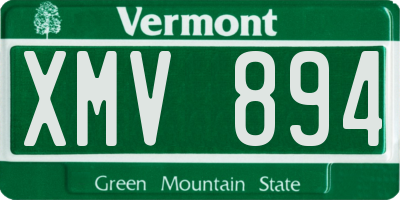 VT license plate XMV894