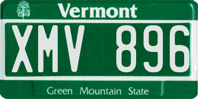 VT license plate XMV896