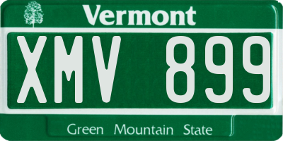 VT license plate XMV899