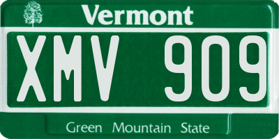 VT license plate XMV909