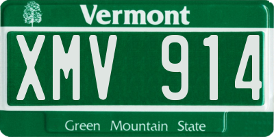 VT license plate XMV914