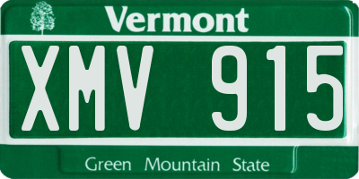 VT license plate XMV915