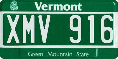 VT license plate XMV916