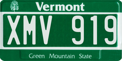 VT license plate XMV919