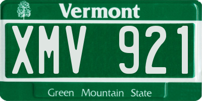 VT license plate XMV921