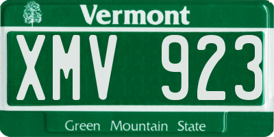 VT license plate XMV923