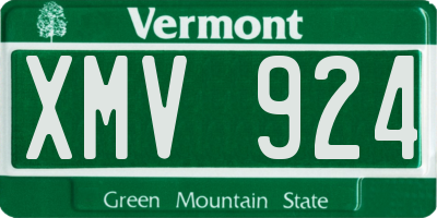 VT license plate XMV924