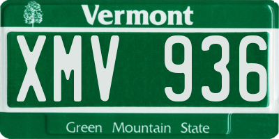 VT license plate XMV936