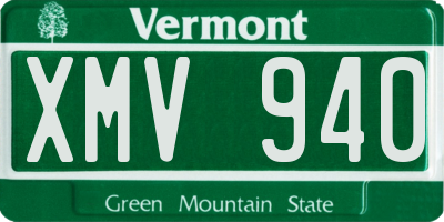 VT license plate XMV940