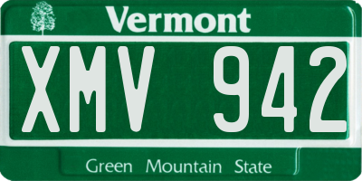 VT license plate XMV942