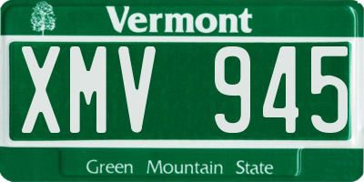 VT license plate XMV945