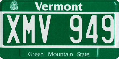 VT license plate XMV949