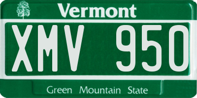 VT license plate XMV950