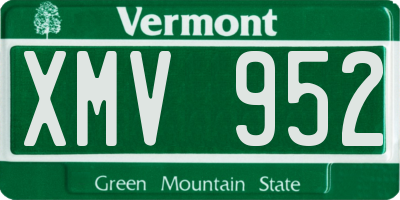 VT license plate XMV952