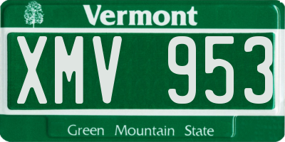 VT license plate XMV953
