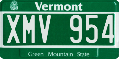 VT license plate XMV954