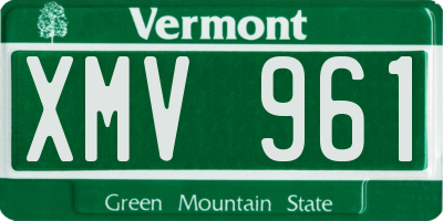 VT license plate XMV961