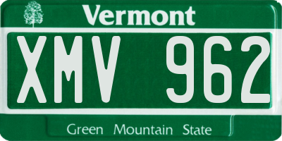 VT license plate XMV962