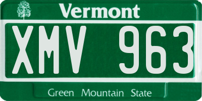 VT license plate XMV963