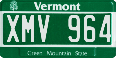 VT license plate XMV964