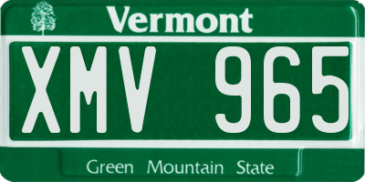 VT license plate XMV965