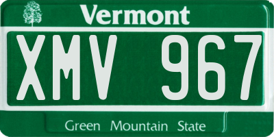 VT license plate XMV967