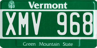 VT license plate XMV968