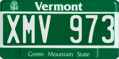 VT license plate XMV973
