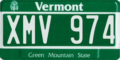 VT license plate XMV974
